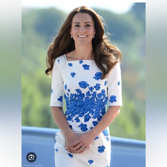 ASO Kate Middleton princess Of wales Duchess Of Cambridge LK Bennett Poppy Dress - Picture 1 of 11